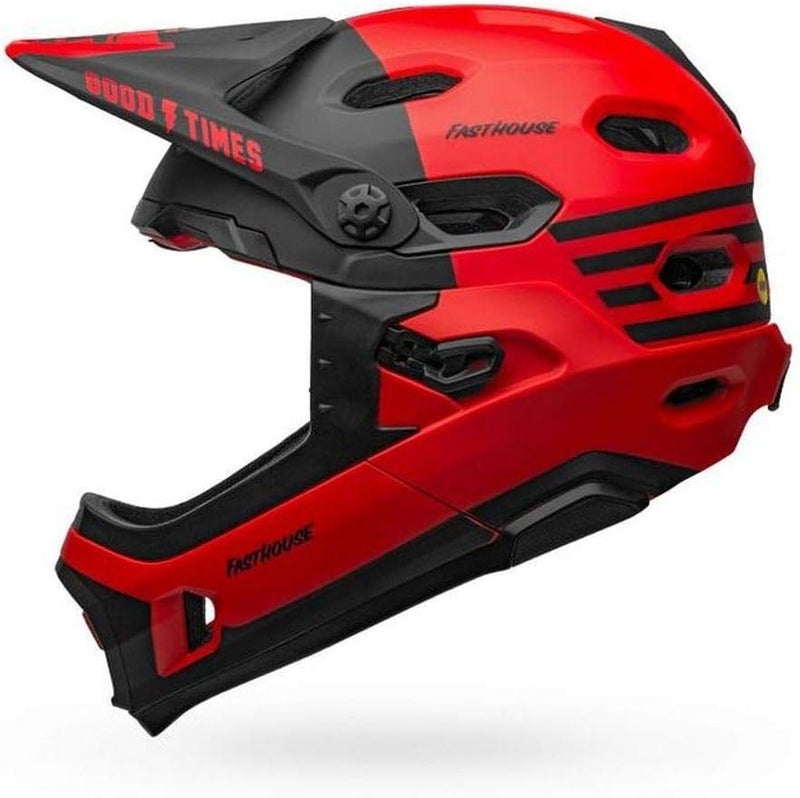 Bell Super DH MIPS Helmet - Fasthouse Matte Red/Black (2024) - Image 4
