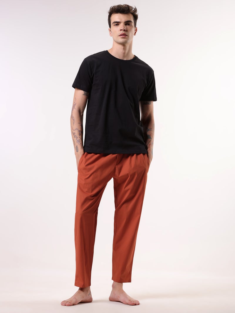 Beyoung Rust Orange Regular-fit Pyjamas - Image 4