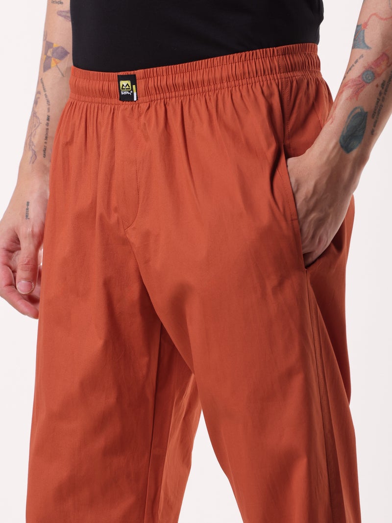 Beyoung Rust Orange Regular-fit Pyjamas - Image 5