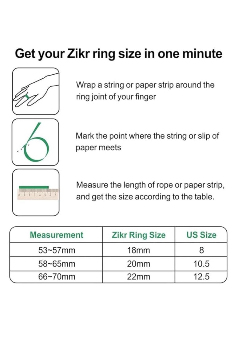 iQIBLA - Smart Tasbih Zikr Ring OLED Display Powerful Battery Backup Smart Ring App Operated Tasbih Counter Prayer Reminder Technology Plastic 5 Prayer Time Reminders iQibla Smart Zikr Ring 18MM Violet - Image 1