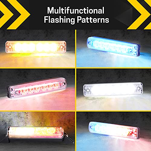 Unicorn Lighting Emergency Lights for Vehicles - WA01 (Blue/Red) 6 LED Strobe Lights for Truck and Cars, IP68 Waterproof, Easy Installation, 360-Degree Rotation Mount (2 Pack) - Image 4