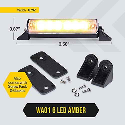 Unicorn Lighting Emergency Lights for Vehicles - WA01 (Blue/Red) 6 LED Strobe Lights for Truck and Cars, IP68 Waterproof, Easy Installation, 360-Degree Rotation Mount (2 Pack) - Image 2
