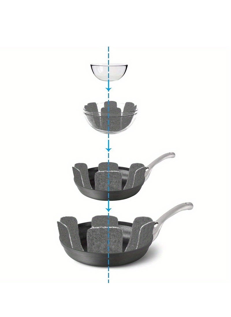 Pot and Pan Protectors, Set of 9 Different Size, Pot Dividers Pads/Stacking Pan Protectors/Pan Separators Pads for Protecting and Separating Pots and Pans