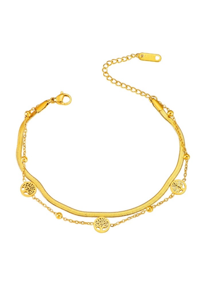 OASIS-TH Gold Bracelet For Women 18 Karat Gold Plated Copper Bracelet Women Double Layers Bracelet Luxury Gift - Image 4