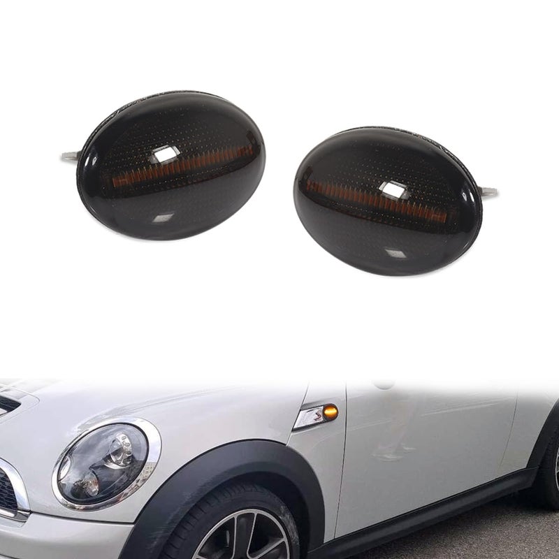 ADIIL Dynamic Smoked LED Front Side Marker Light Fender Lamp For Mini Cooper R55 R57 R58 R59