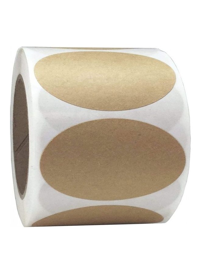 300-Piece Kraft Labels Stickers Roll Tag Brown/White - Image 1