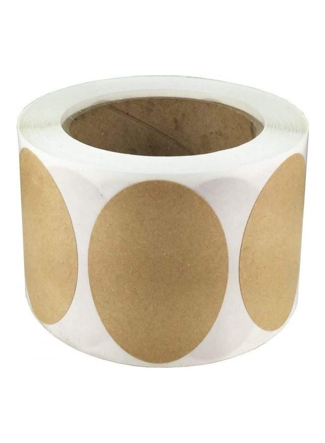 300-Piece Kraft Labels Stickers Roll Tag Brown/White - Image 2