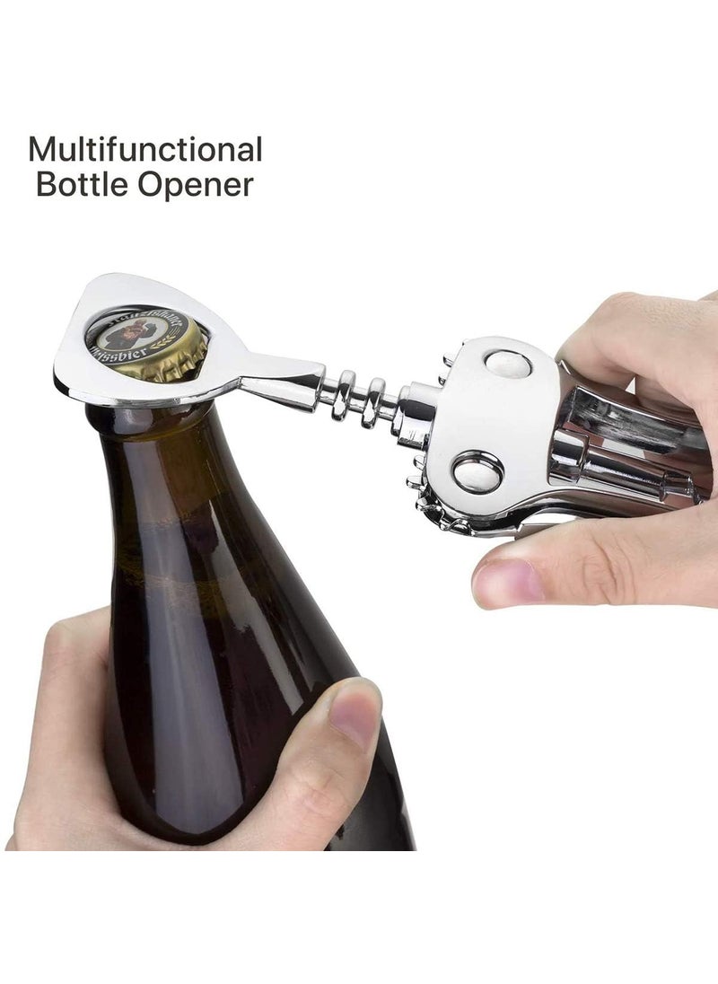 Kagbeni Kagbeni Wing Corkscrew Wine Bottle Opener Set Zinc Alloy Luxury Waiter Corkscrew with Stopper Heavy Duty Stainless Steel Manual Lever Design for All Cork Stoppered and Beer Cap Bottles  - Image 2