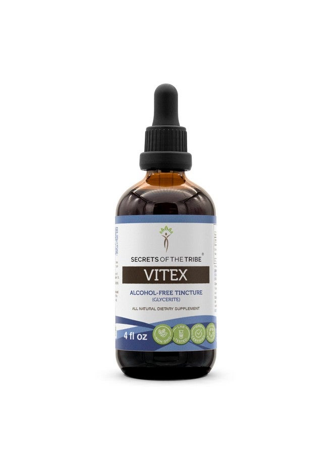 Secrets of the Tribe Vitex Tincture Alcohol-Free Extract, Vitex (Chaste Tree, Vitex Agnus-Castus) Dried Berry (4 FL OZ) - Image 1