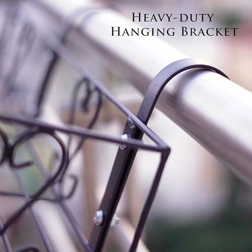 D&V ENGINEERING - Creative in innovation D&V Engineering Freestanding Balcony Railing Plant Shelf | Single-Tier Metal Pot Holder for Indoor Outdoor Plant Display | Garden & Home Space-Saving Flower Stand | Fixed Hanger | Black - Image 5