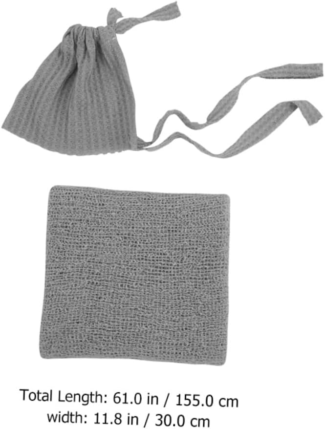 Newborn and Hat Set for Photography, Lightweight Grey Cotton Wrap, 2pcs Newborn Photo Prop for Photoshoot - Image 2