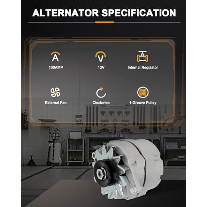 ROADFAR One Wire Alternator Replacement for 100 Amp 1 Wire 10SI Self-exciting SBC BBC GM High Output - Image 3