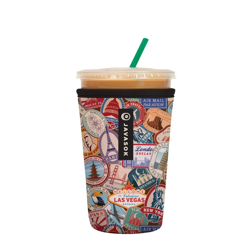Sok It Sok It JavaSok Iced Coffee  Cold Soda Insulated Neoprene Cup Sleeve World Traveler Medium 2228oz 