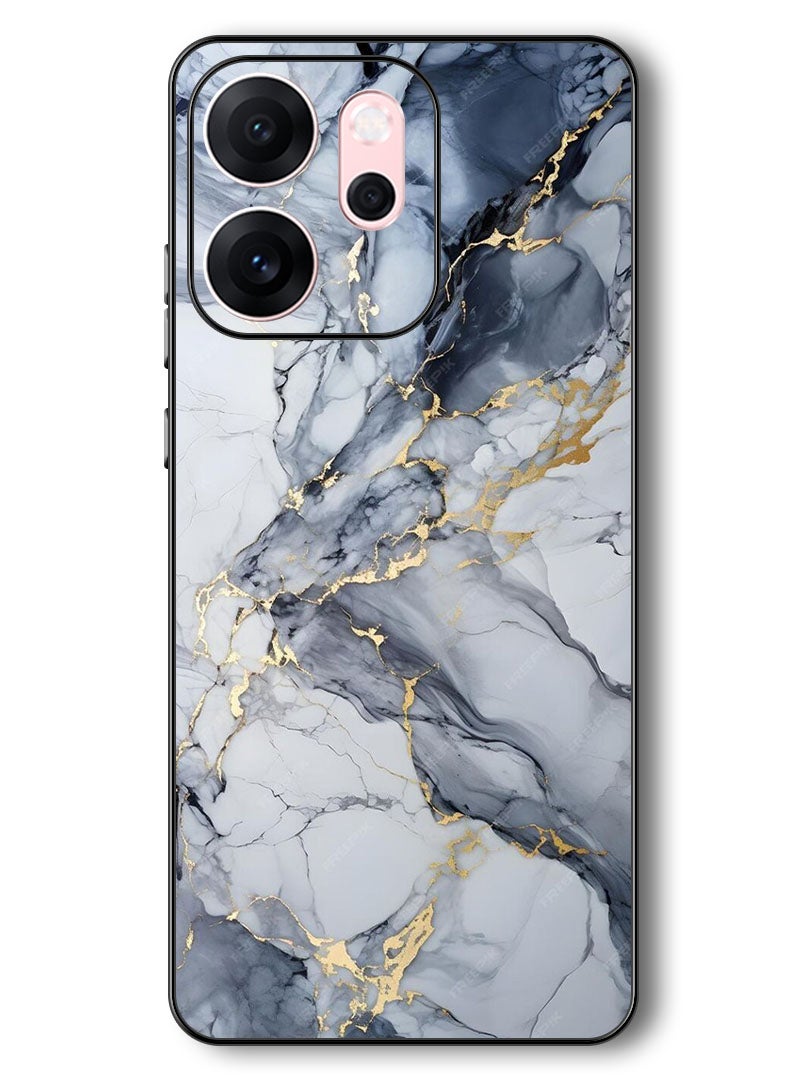 Theodor Case Compatible with Oppo Reno 14 F 6.57 Inch Protection Shockproof Bumper Cover Grey Marble Blush - Image 1