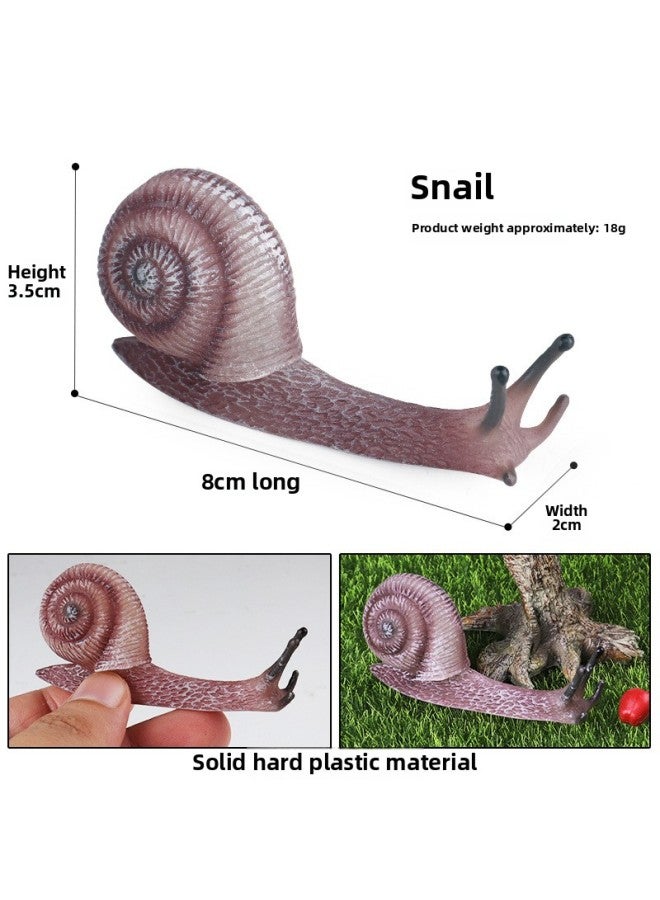Children's Early Education Simulation Marine Animal Model Dinosaur Toy Birds Insect Sand Table Fleshy Scene Fish Tank Ornaments-Color:ZZ Dark Brown Snail D - Image 1