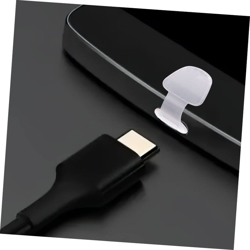 واقيات منفذ USB-C الشفافة 16 قطعة، سدادات غبار ذاتية اللصق، سهلة التركيب - Image 5