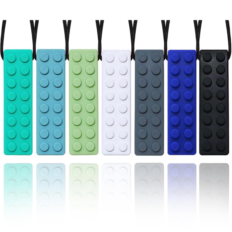 MaberryTech Direct Chew Necklaces for Sensory Kids 7 Pack Chewy Necklace Sensory Toys for Kids with Autism Anxiety ADHD SPD Silicone Chew Toys for Boys Girls Adults Chewing Biting Fidgeting - Image 1