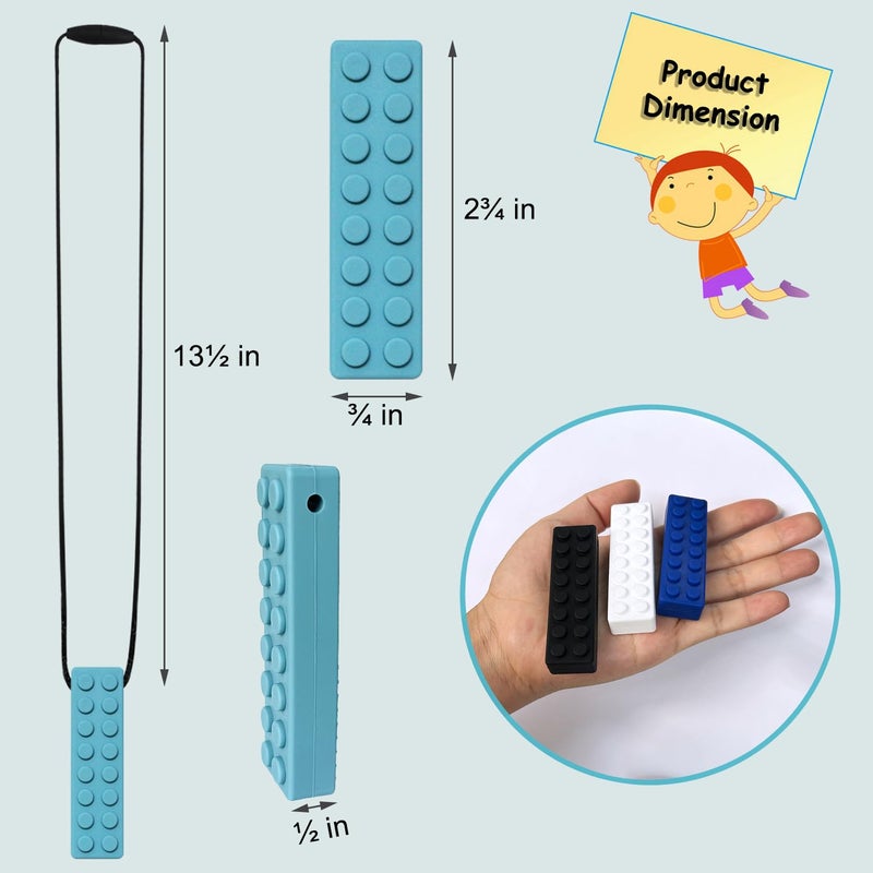 MaberryTech Direct Chew Necklaces for Sensory Kids 7 Pack Chewy Necklace Sensory Toys for Kids with Autism Anxiety ADHD SPD Silicone Chew Toys for Boys Girls Adults Chewing Biting Fidgeting - Image 2