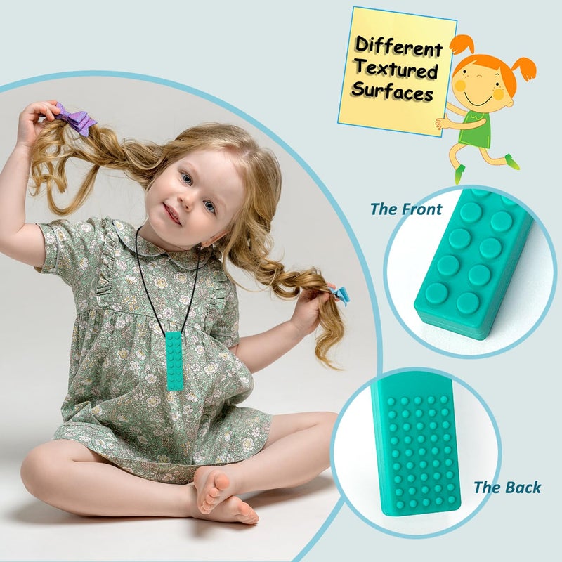 MaberryTech Direct Chew Necklaces for Sensory Kids 7 Pack Chewy Necklace Sensory Toys for Kids with Autism Anxiety ADHD SPD Silicone Chew Toys for Boys Girls Adults Chewing Biting Fidgeting - Image 3