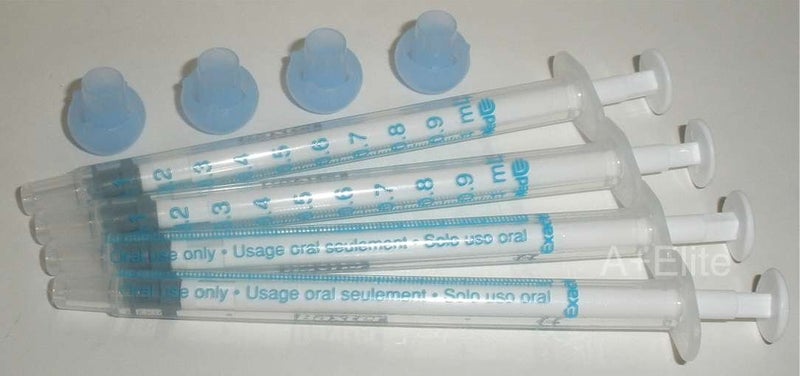 Baxa BAXA ExactaMed Oral Liquid Medication Syringe 1cc1mL 4PK Clear Medicine Dose Dispenser with Cap ExactaMed Baxter Comar Latex Free 