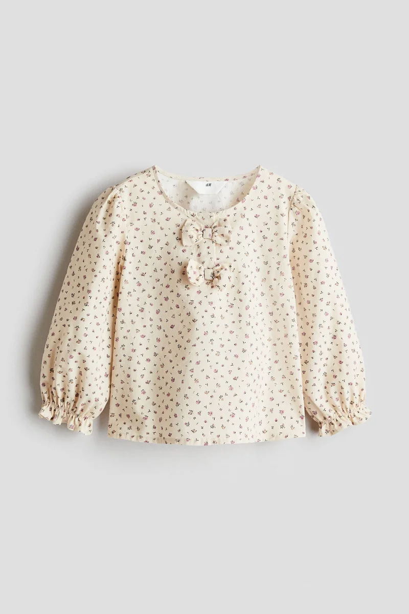 H&M Bow-detail cotton blouse