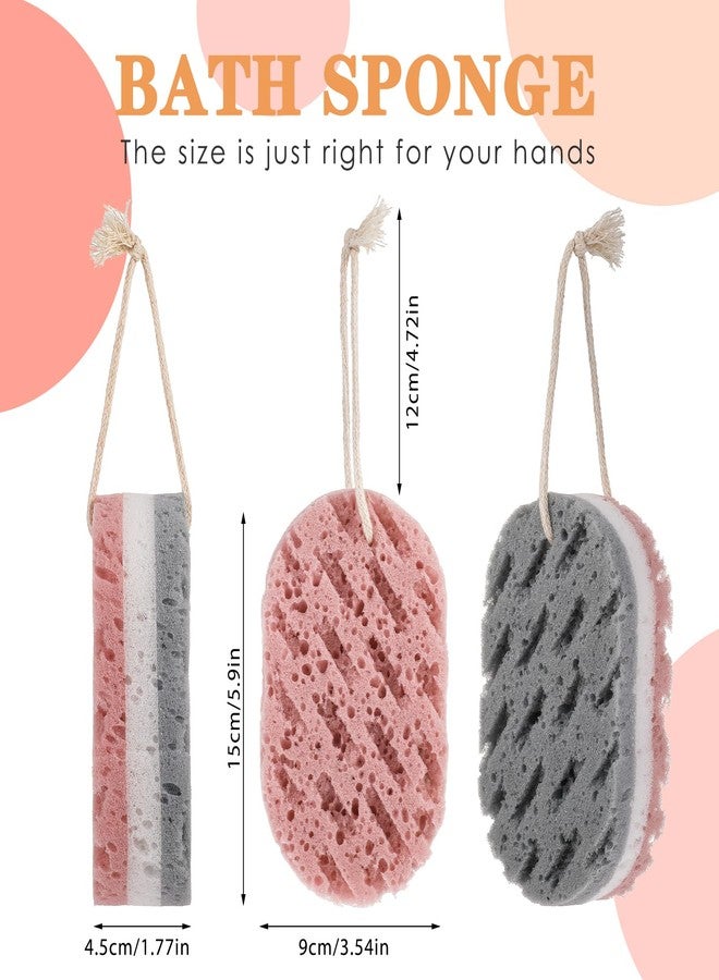 Dimeho 3PCS Bath Sponge for Women Soft Bath Sponge Gentle Sponge Loofah Body Scrubber Shower Sponge for Body Wash Bathroom Deep Cleansing Bathing Sponge Bathing Accessories - Image 2