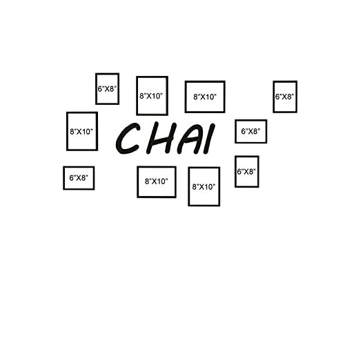 RANDOM Photo Frame For Wall Set of 10 3D Collage photo frames with CHAI Plaque For Home Decoration, Wall Decor (8"X10"=5pcs,6"x8"=5pcs) - Image 3