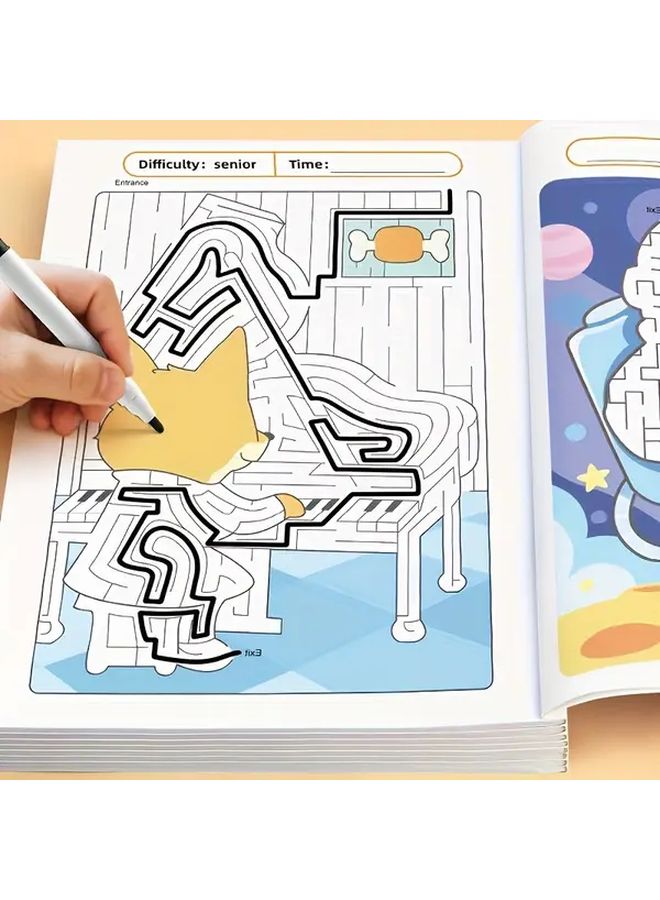 48 Page Educational Maze Book For Ages 3 To 8 Cognitive Development Concentration Training Activity Book With 48 Challenging Mazes Color Coding Timed Beginner Levels Enhances Problem Solving Skills Fine Motor Control Spatial Awareness Fun Learning Activity Book For Boys Girls Mixed Color Pages With Engaging Themes Progress Tracking Daily Or Travel Use - Image 1