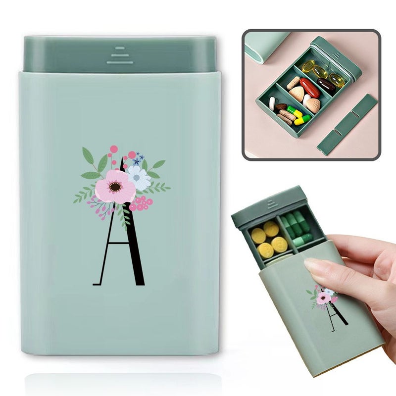 Travel Pill Box Medicine Organizer 7 Days 6 Grids Portable Mini Pill Container For Fish Oil Vitamins Initial Letter U - Image 5