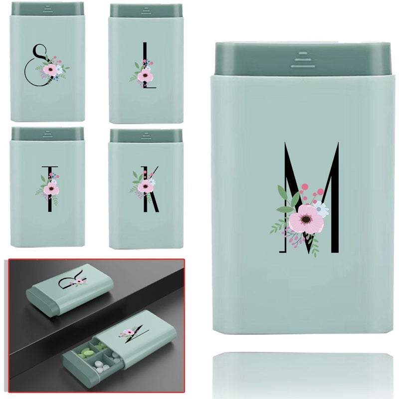 Travel Pill Box Medicine Organizer 7 Days 6 Grids Portable Mini Pill Container For Fish Oil Vitamins Initial Letter U - Image 2