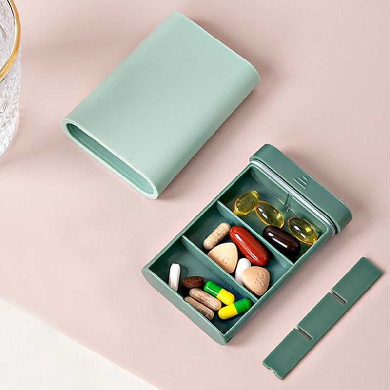 Travel Pill Box Medicine Organizer 7 Days 6 Grids Portable Mini Pill Container For Fish Oil Vitamins Initial Letter U - Image 3