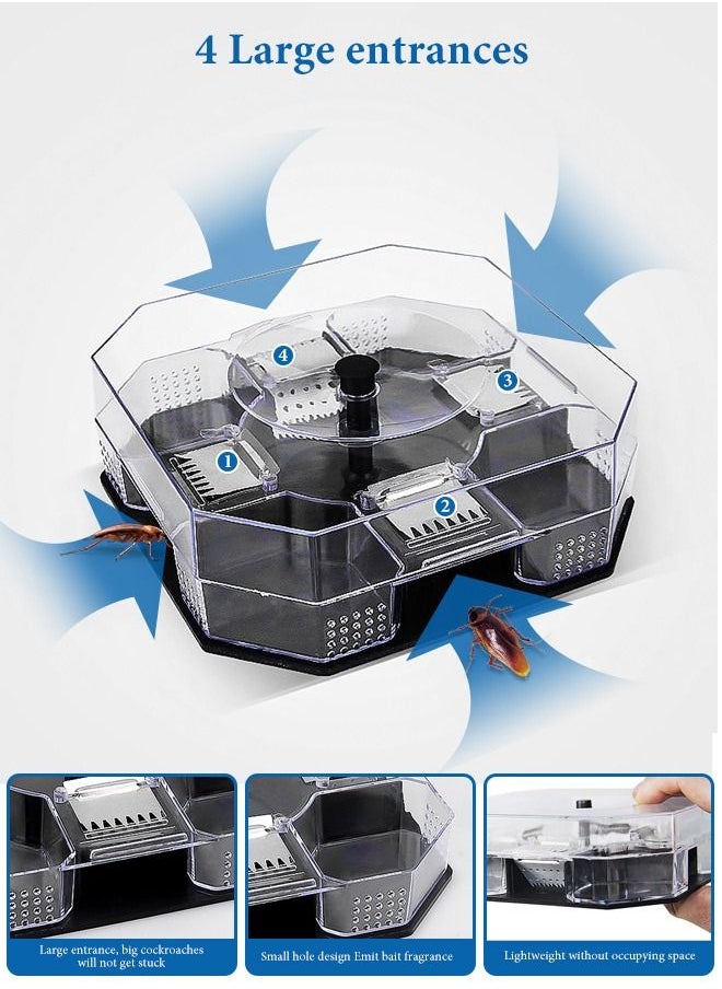 URbazaar - Cockroach Trap, Efficient Roach Cockroach Trap Catcher Box Physical Capture, Reusable and Eco-Friendly Traps Spiders Ants Reusable - Image 1