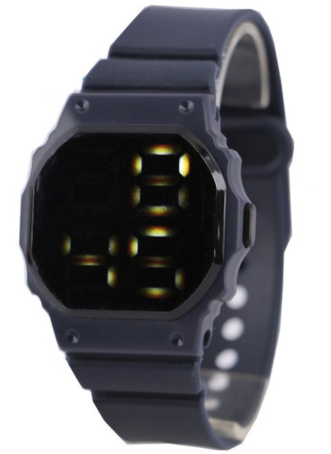 Touch digital watch - rubber strap -navy color-rubber strap