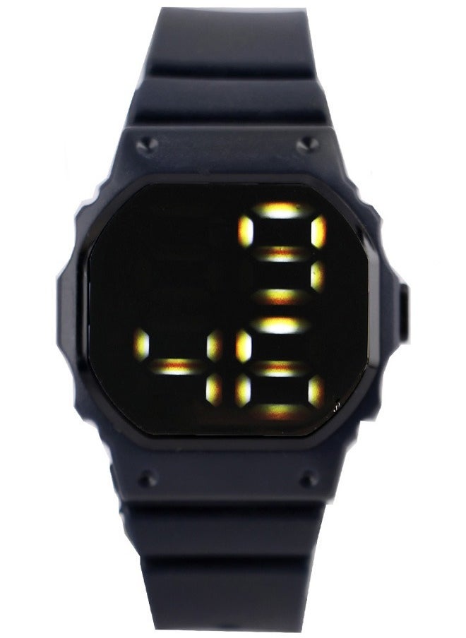 Generic - Touch digital watch - rubber strap -navy color-rubber strap - Image 1