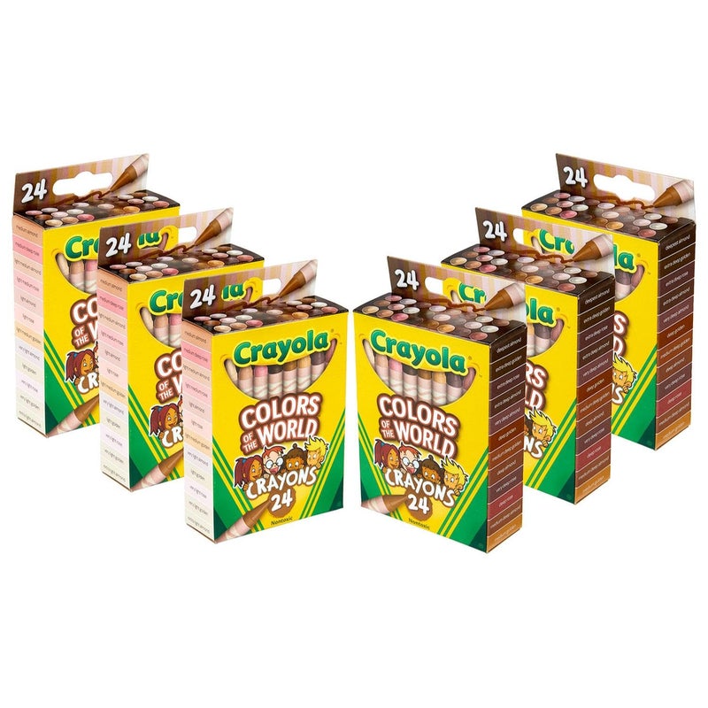 Crayola Bulk Crayon Set, Colors of The World, Multicultural Crayons, School Supplies, 6 Sets of 24 Colors - Image 1