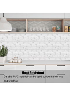 YOUGE 6 Pcs Wall Panel Texture PVC Wallpaper Waterproof And Oil Proof Wall Stickers Decorative Wall Cover For Living Room Lobby Bedroom Office Kitchen Each 15x30cm  - Image 3