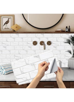 YOUGE 6 Pcs Wall Panel Texture PVC Wallpaper Waterproof And Oil Proof Wall Stickers Decorative Wall Cover For Living Room Lobby Bedroom Office Kitchen Each 15x30cm  - Image 1