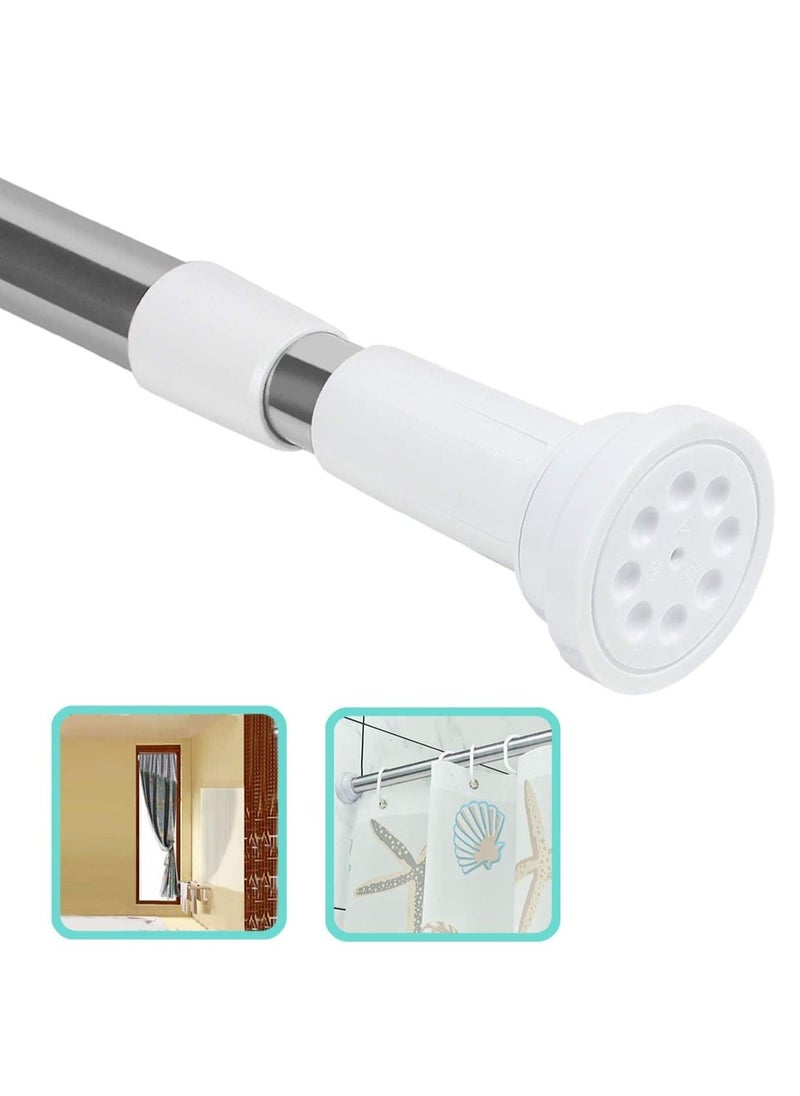 Rubik - Shower Curtain Rod Adjustable 60-100cm Extendable Length Telescopic Tension Bar Stainless Steel No Drill Type for Bathroom Shower Bathtub Cabinets Balcony (60cm to 100cm) - Image 1