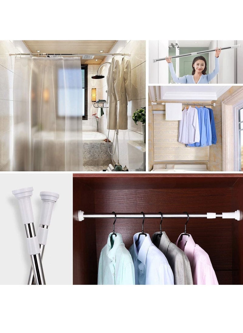 Rubik - Shower Curtain Rod Adjustable 60-100cm Extendable Length Telescopic Tension Bar Stainless Steel No Drill Type for Bathroom Shower Bathtub Cabinets Balcony (60cm to 100cm) - Image 1