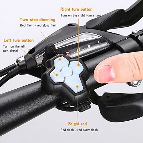 JINKEY Bike Turn Signals,Bright Bike Tail Light with Turn Signals, 120 Lumens USB Rechargeable LED Rear Bike Light, Wireless Remote Control Bike Blinkers, IPX5 Waterproof Bike Safety Light for Night - Image 2