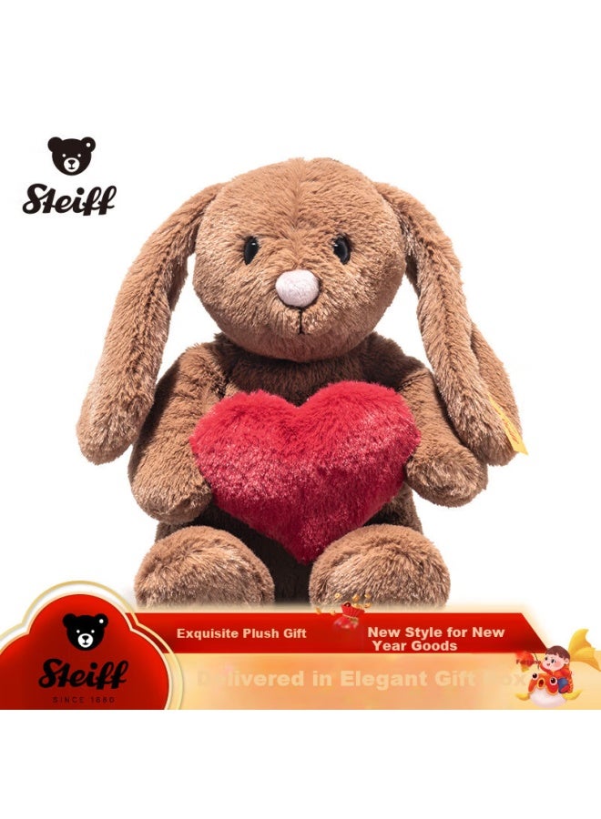 Steiff Heart Bunny Plush Toy Doll Pillow Birthday Gift For Girls 38 Women's Day Gift - Image 1