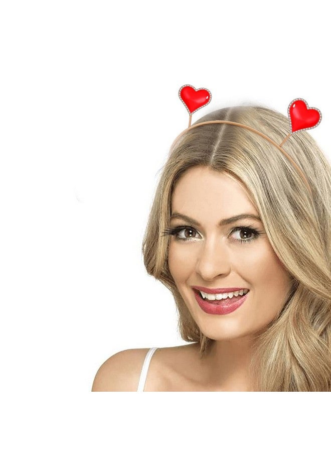 BVGA Valentines Day Headband Sparkling Rhinestone Enamel Heart Head Boppers Hairband For Women Girls Fashion Trendy Wobbly Love Spring Headband For Holiday Party Hair Hoop Accessory - Image 5