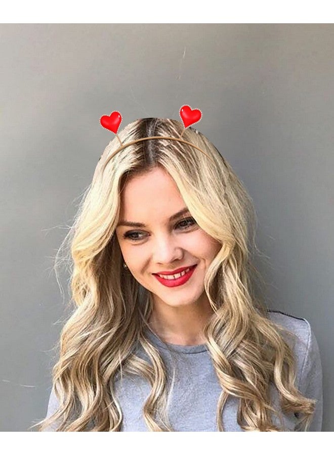BVGA Valentines Day Headband Sparkling Rhinestone Enamel Heart Head Boppers Hairband For Women Girls Fashion Trendy Wobbly Love Spring Headband For Holiday Party Hair Hoop Accessory - Image 3