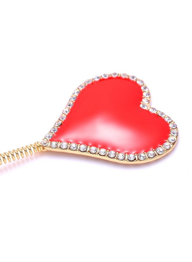 BVGA Valentines Day Headband Sparkling Rhinestone Enamel Heart Head Boppers Hairband For Women Girls Fashion Trendy Wobbly Love Spring Headband For Holiday Party Hair Hoop Accessory - Image 4