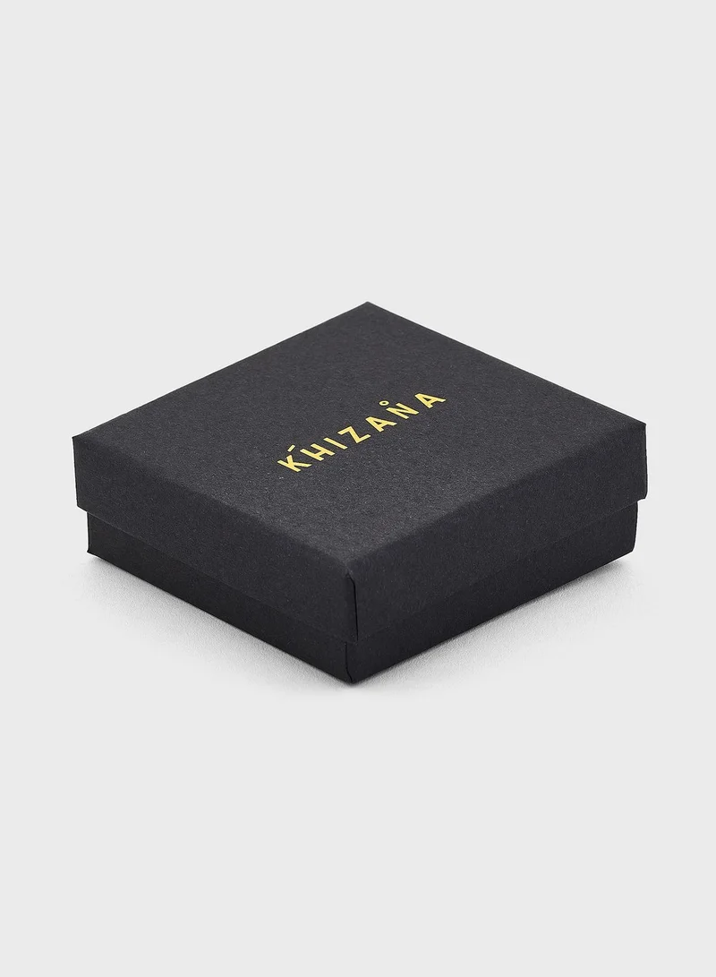 Bangle up Arabic Initial "K" Stud Earrings