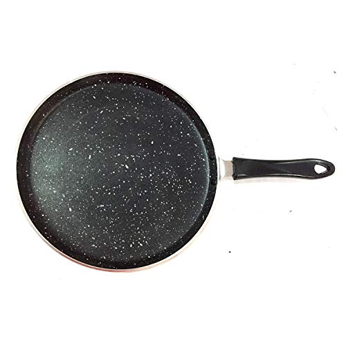 YADNESH Non-Stick Dosa Tawa Crepe Pan, 10-Inch, Metal, Bakelite Handle, 4mm Thickness - Image 2