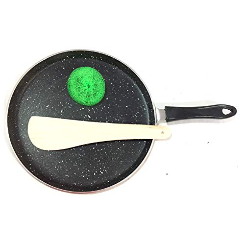 YADNESH Non-Stick Dosa Tawa Crepe Pan, 10-Inch, Metal, Bakelite Handle, 4mm Thickness - Image 3