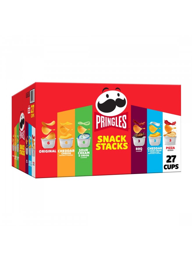Pringles Pringles Potato Crisps Chips, Snack Stacks, Lunch Snacks, Office and Kids Snacks, Variety Pack (27 Cups) - Image 1