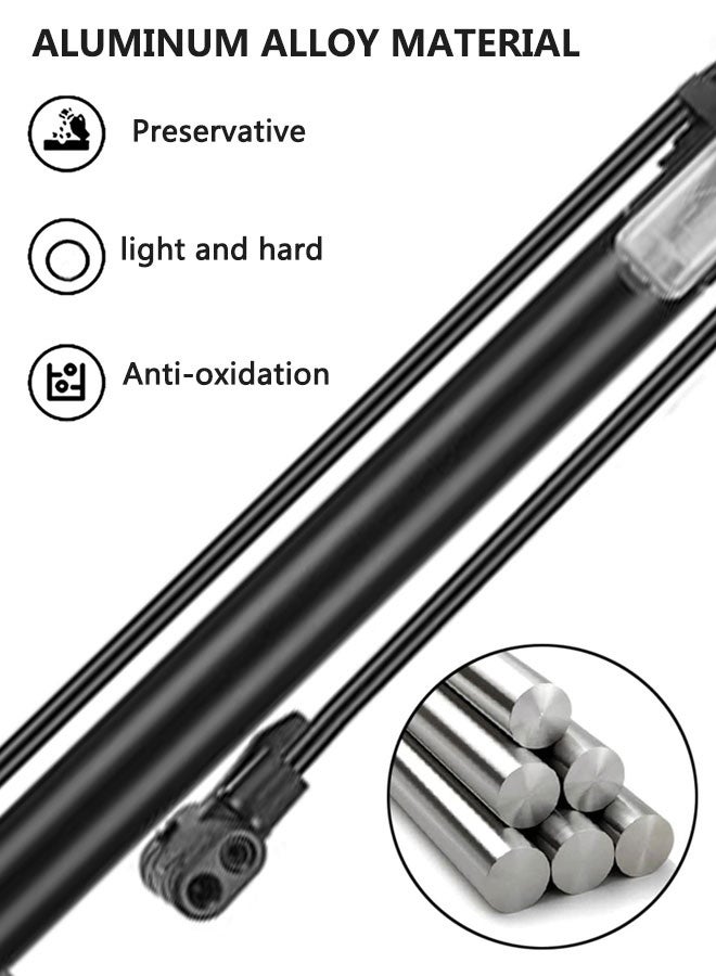 HOOTO Pump with Gauge - Portable Bicycle Tire Pump - 160 PSI Bike Air Pump with Presta and Schrader（black） - Image 5