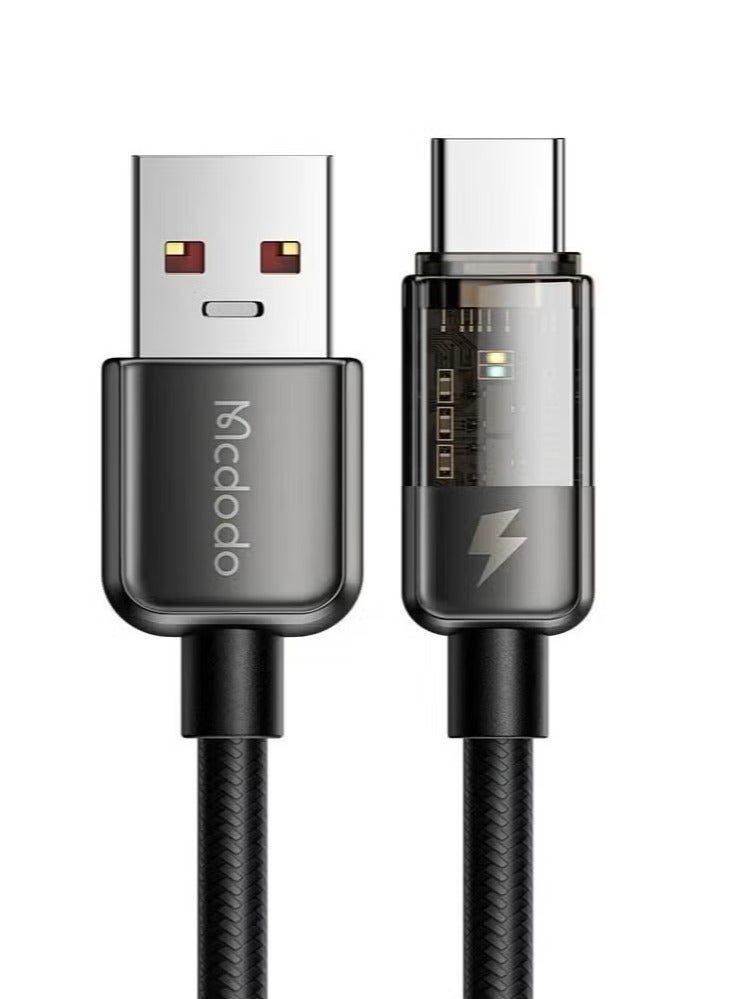 Mcdodo CA3150 6A Type-C Super Charge Transparent Data Cable – 1.2m Fast Charging & Sync Cable with Auto Power Off, Smart Battery Protection, High-Speed Data Transfer, and Durable Tangle-Free Design for Android & Type-C Devices - Image 1